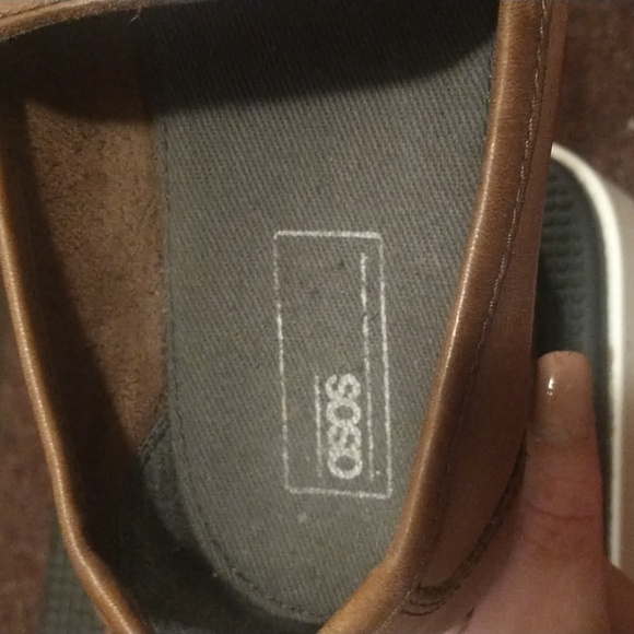 ASOS WALK LONDON Cognac Woven Leather Saddle Loafers Ft Apron Tops & Tasselling - Picture 12 of 15